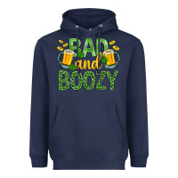 Navy Bad And Boozy St. Patricks Heavyweight Hoodie - BundleAndBundleShop