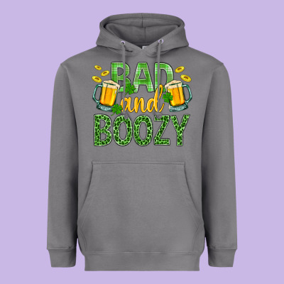 Bad And Boozy St. Patricks Heavyweight Hoodie Designed By Bundleandbundleshop