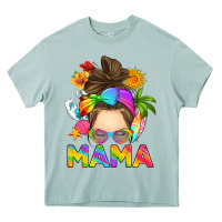 Arona messy bun mama summer Heavy Core Tee - RanaPortraitStore