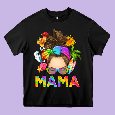 Heavy Core Tee messy bun mama summer