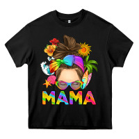 Black messy bun mama summer Heavy Core Tee - RanaPortraitStore