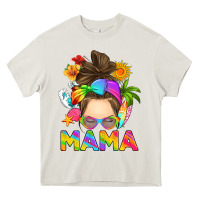 Cream messy bun mama summer Heavy Core Tee - RanaPortraitStore