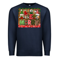 Navy be merry tumbler Premium Sweatshirt - BundleAndBundleShop