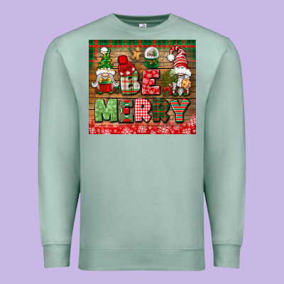 Be Merry Tumbler Premium Sweatshirt Designed By Bundleandbundleshop