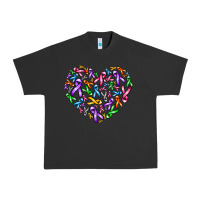 Pigment Black cancer ribbon heart Urban Heavy Tee - AdoDesignShop