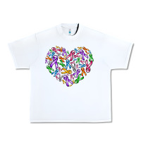 White cancer ribbon heart Urban Heavy Tee - AdoDesignShop