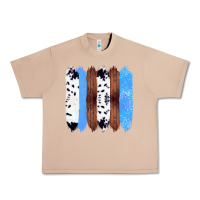 Burro Western Farm Life Cowhide Wood Blue Glitter Brush Stroke Urban Heavy Tee - Bettercallsaul
