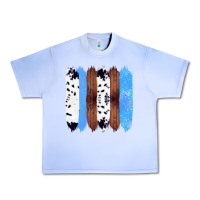 Grape Ice Western Farm Life Cowhide Wood Blue Glitter Brush Stroke Urban Heavy Tee - Bettercallsaul
