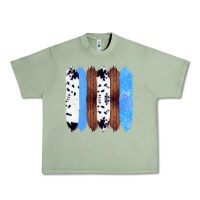 Oil Green Western Farm Life Cowhide Wood Blue Glitter Brush Stroke Urban Heavy Tee - Bettercallsaul