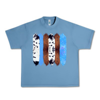 Pebble Blue Western Farm Life Cowhide Wood Blue Glitter Brush Stroke Urban Heavy Tee - Bettercallsaul
