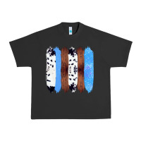 Pigment Black Western Farm Life Cowhide Wood Blue Glitter Brush Stroke Urban Heavy Tee - Bettercallsaul