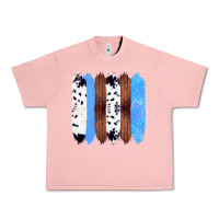 Salmon Western Farm Life Cowhide Wood Blue Glitter Brush Stroke Urban Heavy Tee - Bettercallsaul