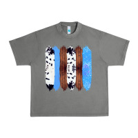 Tornado Western Farm Life Cowhide Wood Blue Glitter Brush Stroke Urban Heavy Tee - Bettercallsaul