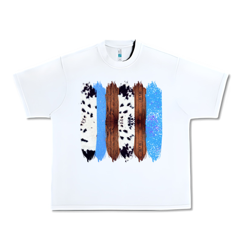 Western Farm Life Cowhide Wood Blue Glitter Brush Stroke Urban Heavy Tee by Bettercallsaul | Teevron