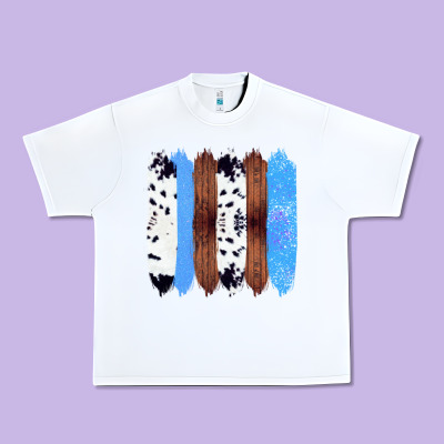 Western Farm Life Cowhide Wood Blue Glitter Brush Stroke Urban Heavy Tee Designed By Bettercallsaul