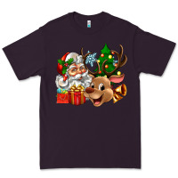 Plum santa and reindeer Premium Tee - Zillion Design Studio
