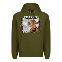 Army Green Between Jesus Take The Wheel I Wish A Heifer Would Premium Hoodie - Bettercallsaul