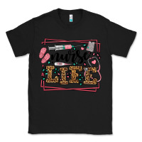 Black Nurse life leopard frame Classic Tee - LillyAllenDesigns