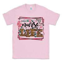 Bubblegum Pink Nurse life leopard frame Classic Tee - LillyAllenDesigns