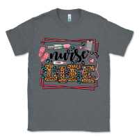 Charcoal Heather Nurse life leopard frame Classic Tee - LillyAllenDesigns