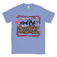 Colony Blue Nurse life leopard frame Classic Tee - LillyAllenDesigns