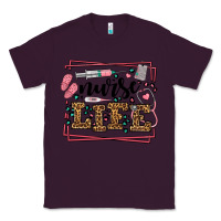 Plum Nurse life leopard frame Classic Tee - LillyAllenDesigns