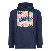 Navy Breast Cancer Awareness Mom With Leopard Patterns Heavyweight Hoodie - BundleAndBundleShop