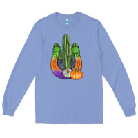 Colony Blue horseshoe halloween cactus Long Sleeve Tee - AdoDesignShop