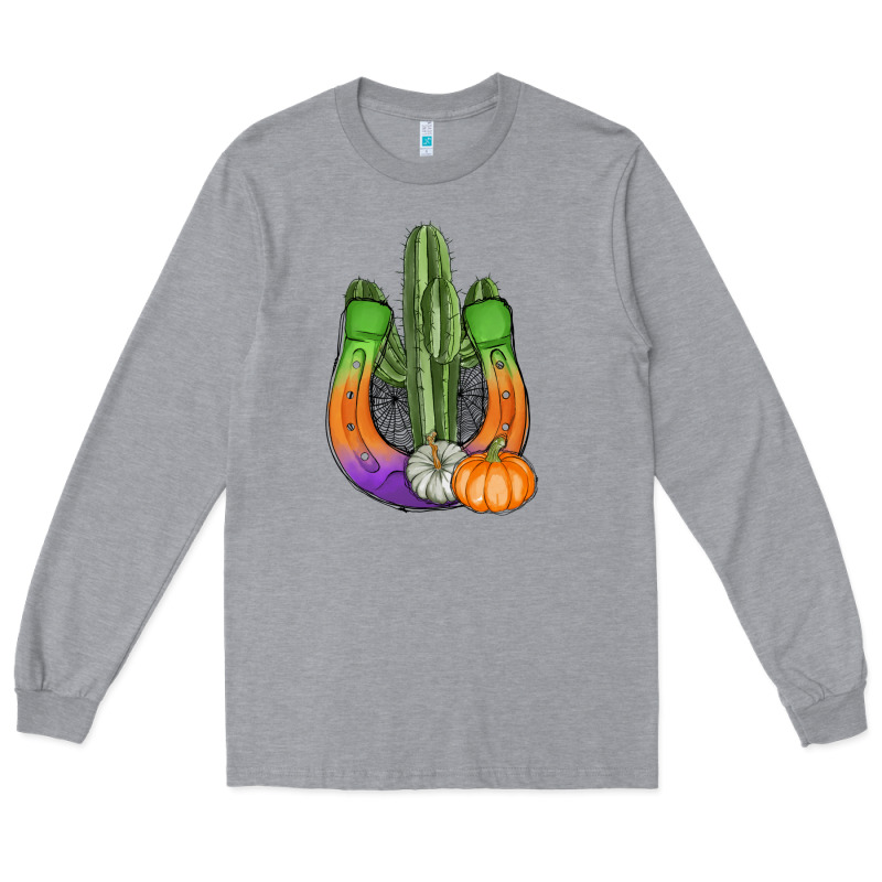 Horseshoe Halloween Cactus Long Sleeve Tee by AdoDesignShop | Teevron