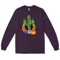 Plum horseshoe halloween cactus Long Sleeve Tee - AdoDesignShop