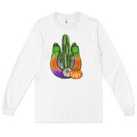 White horseshoe halloween cactus Long Sleeve Tee - AdoDesignShop