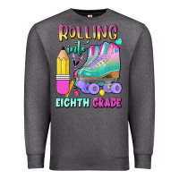 Charcoal Heather rolling into eighth grade Premium Sweatshirt - BundleAndBundleShop