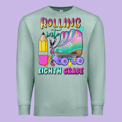 Rolling Into Eighth Grade Premium Sweatshirt Designed By Bundleandbundleshop