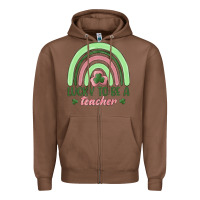Chestnut lucky to be a teacher Zipper Hoodie - MaliasSmallBusiness