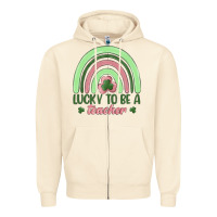 Sandshell lucky to be a teacher Zipper Hoodie - MaliasSmallBusiness