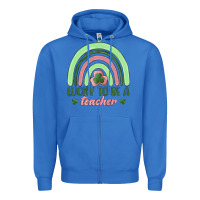 True Royal lucky to be a teacher Zipper Hoodie - MaliasSmallBusiness