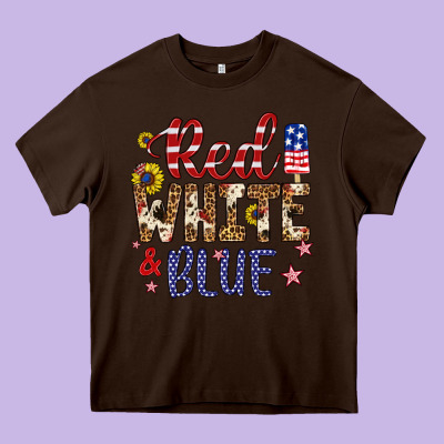 Red White And Blue Heavy Core Tee Designed By Artiststas