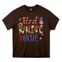 Chocolate Brown red white and blue Heavy Core Tee - Artiststas