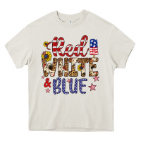 Cream red white and blue Heavy Core Tee - Artiststas