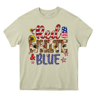 Mossy red white and blue Heavy Core Tee - Artiststas