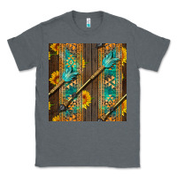 Charcoal Heather aztec and sunflowers Classic Tee - BundleAndBundleShop