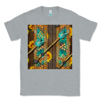 Heather Grey aztec and sunflowers Classic Tee - BundleAndBundleShop