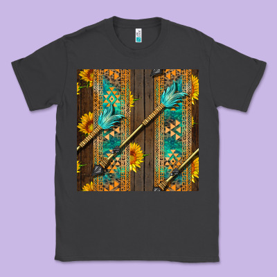 Aztec And Sunflowers Classic Tee Designed By Bundleandbundleshop