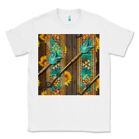 White aztec and sunflowers Classic Tee - BundleAndBundleShop