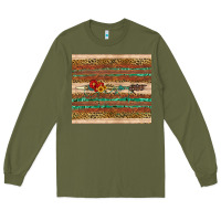 Army Green arrow wooden sunflower Long Sleeve Tee - Artiststas