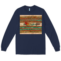 Navy arrow wooden sunflower Long Sleeve Tee - Artiststas