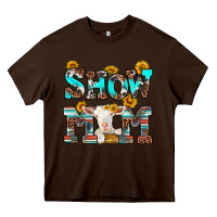 Chocolate Brown show mom goat Heavy Core Tee - RanaPortraitStore