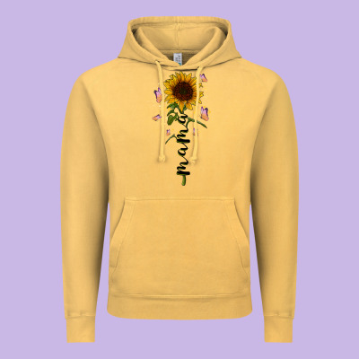 Mama Sunflower Vintage Hoodie Designed By Racoondesign