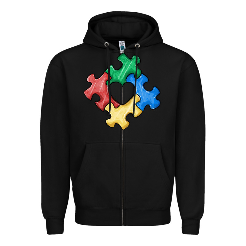 Autism Puzzle Zipper Hoodie by MaliasSmallBusiness | Teevron