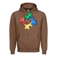 Chestnut autism puzzle Zipper Hoodie - MaliasSmallBusiness